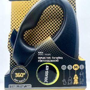 JK9 Retractable Dog Leash automata szalagos póráz – neonsárga, M / 5 m