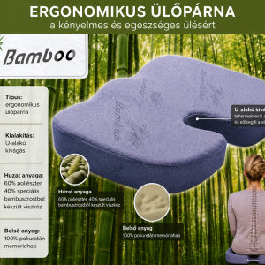 Ergonomikus Bamboo memóriahab ülőpárna