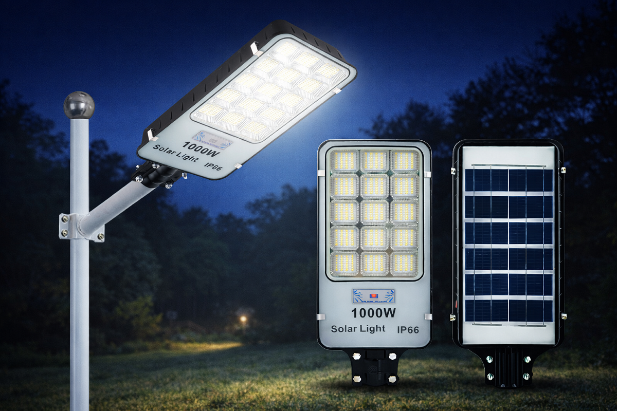 1000W LED napelemes utcai lámpa