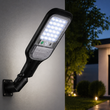 Napelemes LED utcai lámpa 120W külső napelemmel