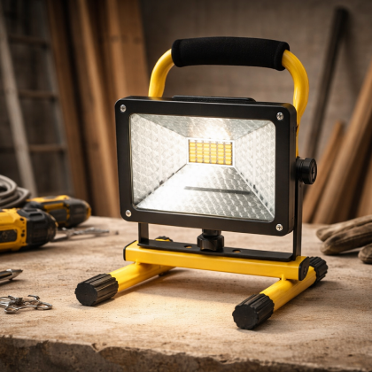 W805 LED reflektor – 50 W, akkumulátoros, IP65, kültéri használatra